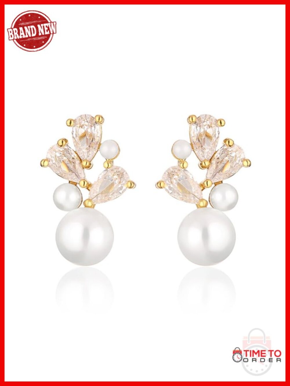 Pearl Drop Dangle Earrings Bridal Wedding Jewelry CZ Hypoallergenic